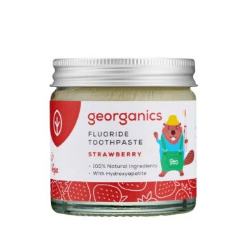 Georganics børnetandpasta med fluor (krukke)